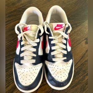 Nike Dunk Low "Dark Obsidian/Fierce Pink/White" Grade School Girls' Shoe